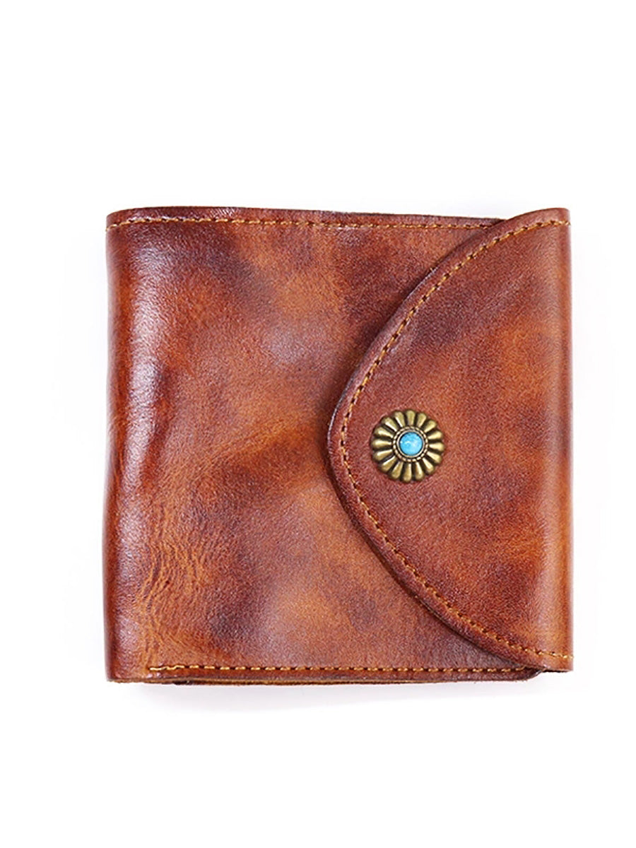 Wallet Leather Retro Square Multifunctional