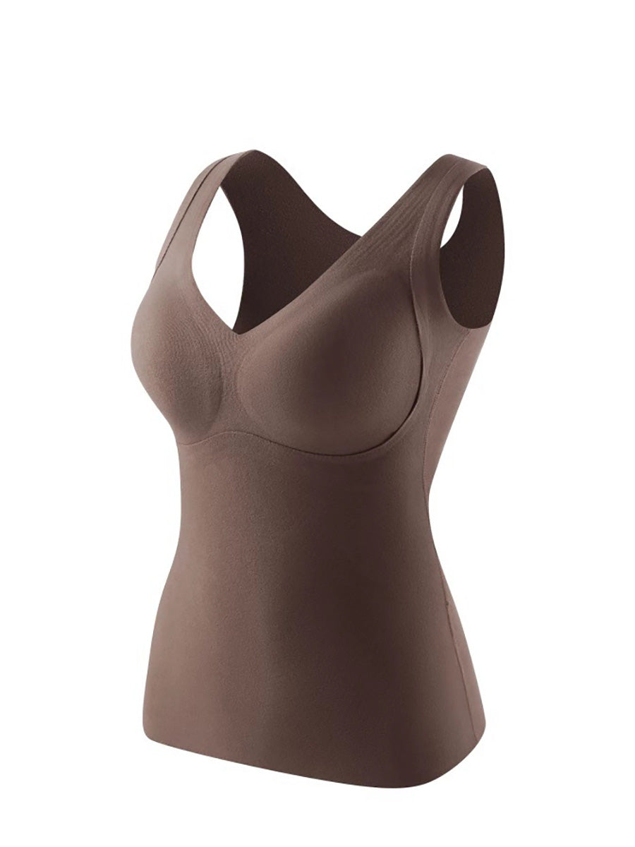 Casual Color Base Vest Pure Autumn Women V-Neck