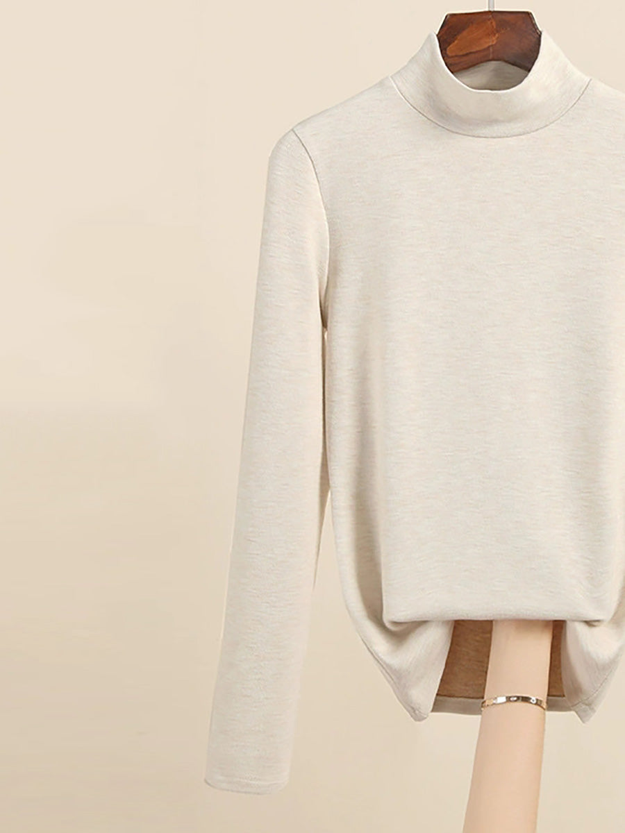 Mid Women Collar Autumn Casual Blouse Base Warm