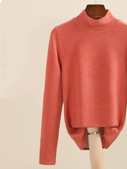 Mid Women Collar Autumn Casual Blouse Base Warm