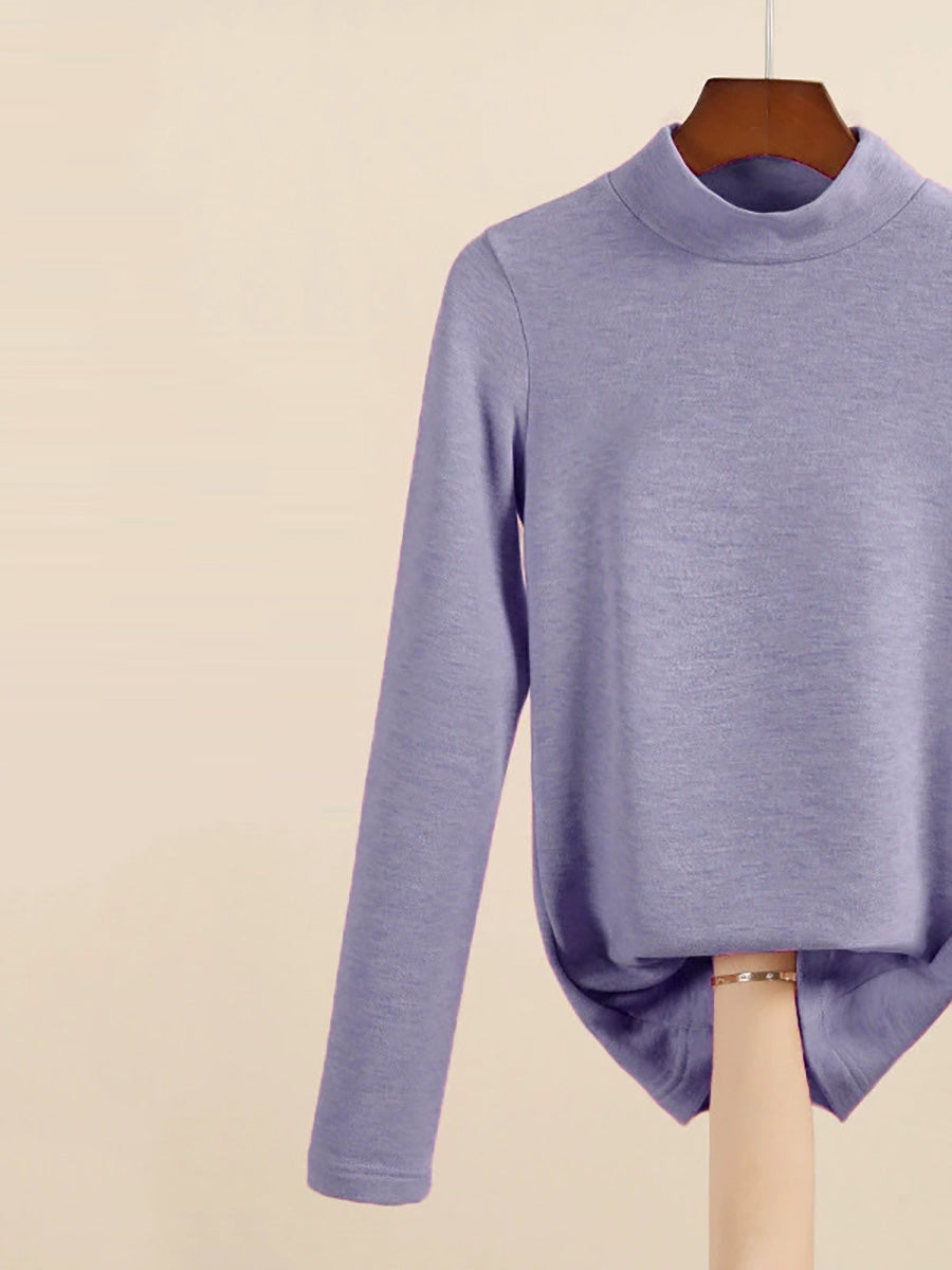 Mid Women Collar Autumn Casual Blouse Base Warm