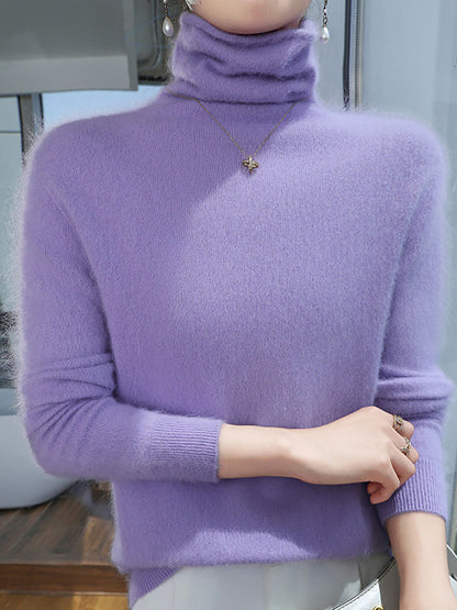 Women Autumn Turtleneck Wool Soft Warm Knit Sweater AV1029