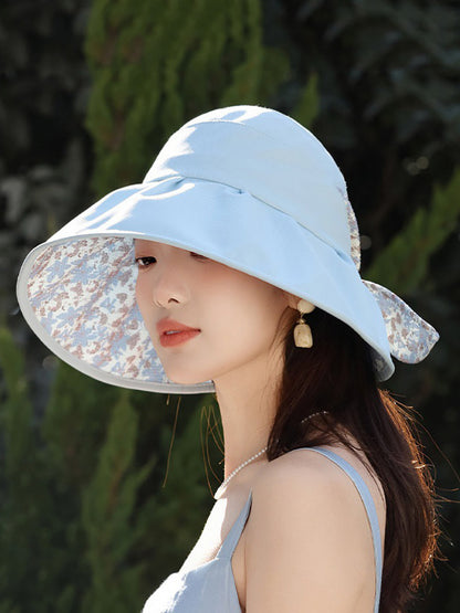 Floral Summer Sunproof Bowknot Women Artsy Hat
