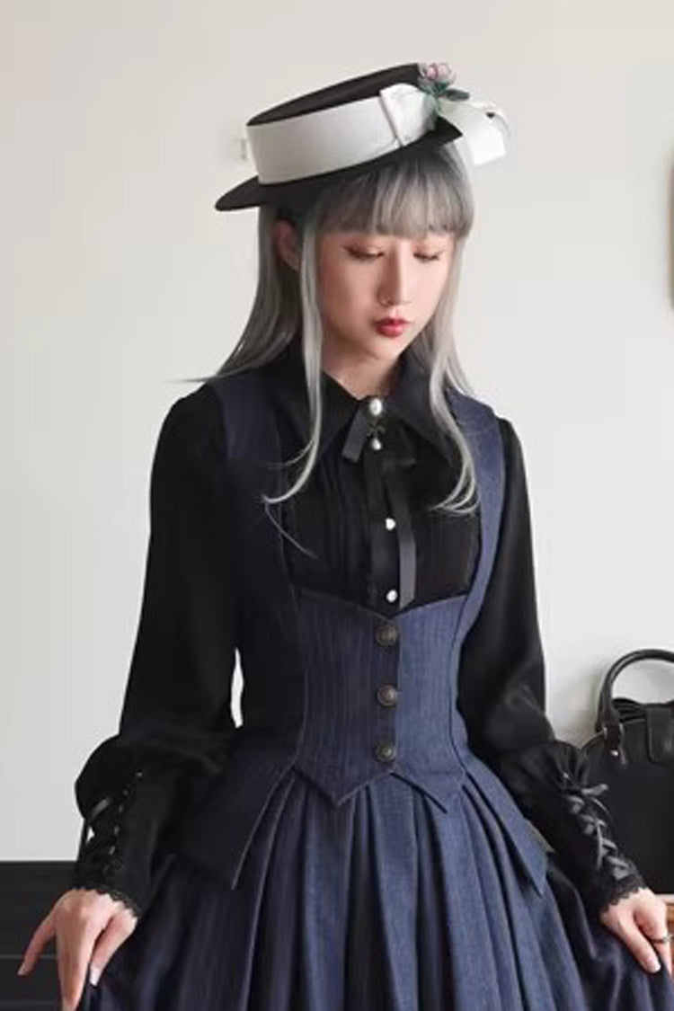 Griffin's Pact Striped Gothic Lolita Skirt Vest Set