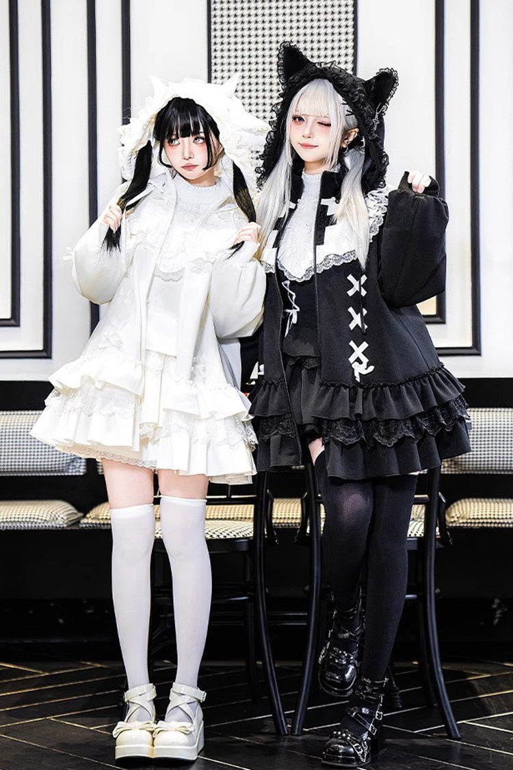 Zippered Sweet Lolita Sweatshirt - Ruffled Handsome Coat