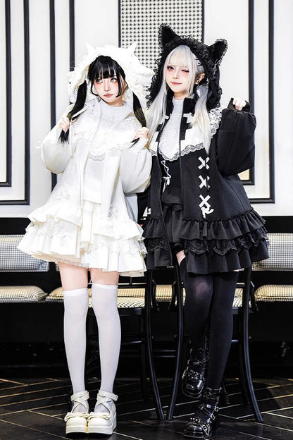 Zippered Sweet Lolita Sweatshirt - Ruffled Handsome Coat