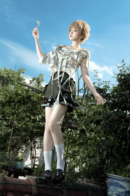 Emerald Square Collar Asymmetric Prince Ouji Lolita Ensemble