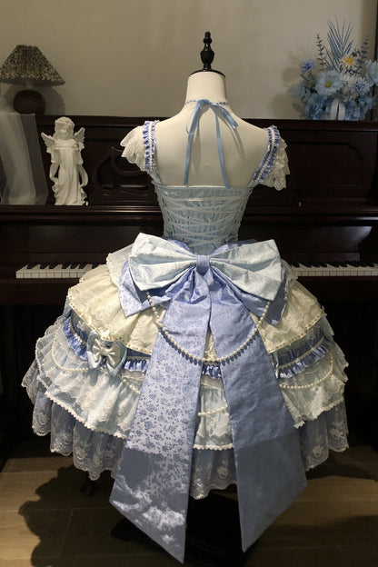 Falling Sakura Ruffle Hanayome Bow Lace Plus Size Princess JSK