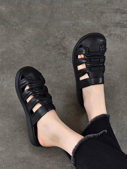 Casual Women Sandals Summer Genuine Leather