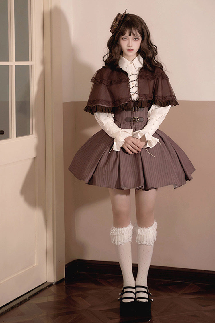 Manchester Striped Sweet Lolita Short Dress With Support