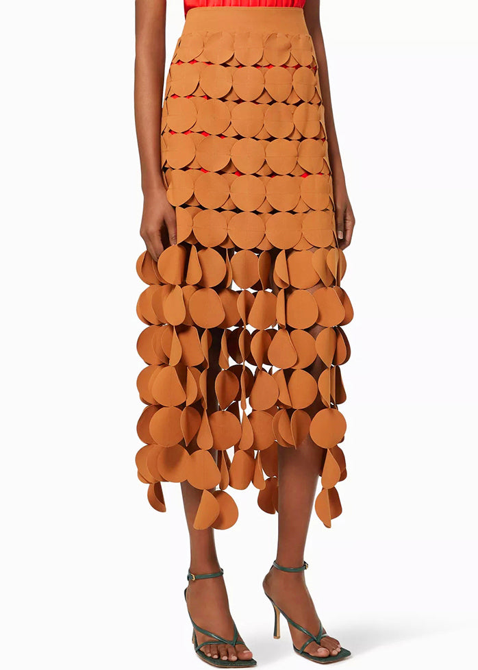 Up Out Skirts Original Hollow Design Orange Zip Summer