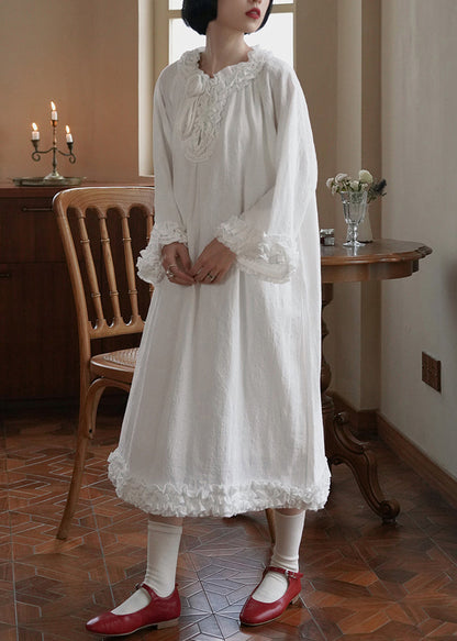 Design Black Ruffled Dress Original Cotton Patchwork Spring