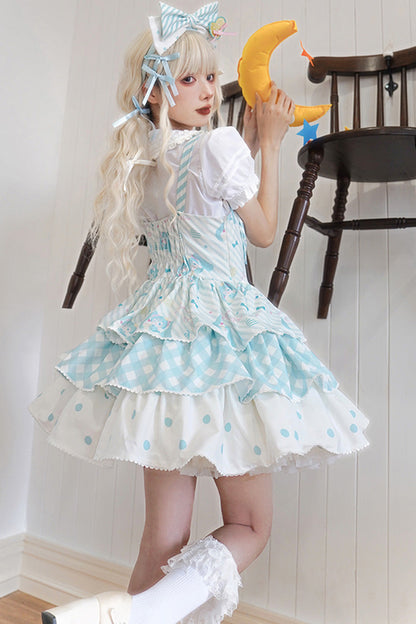 Hatsune Miku Print Bowknot Sweet Lolita JSK Dress