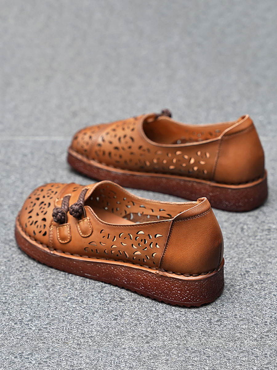 Hollow Women Out Shoes Low Heel Summer Ethnic