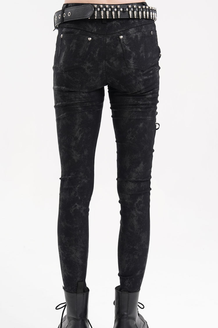 Punk Lace-Up Trousers with Skull Rivets
