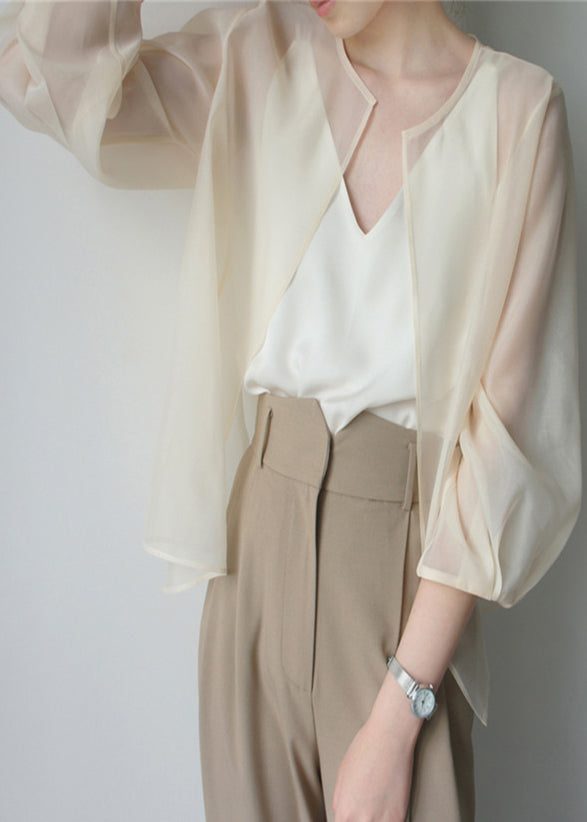 UPF 50+ Cardigans Organza Apricot Summer Beautiful