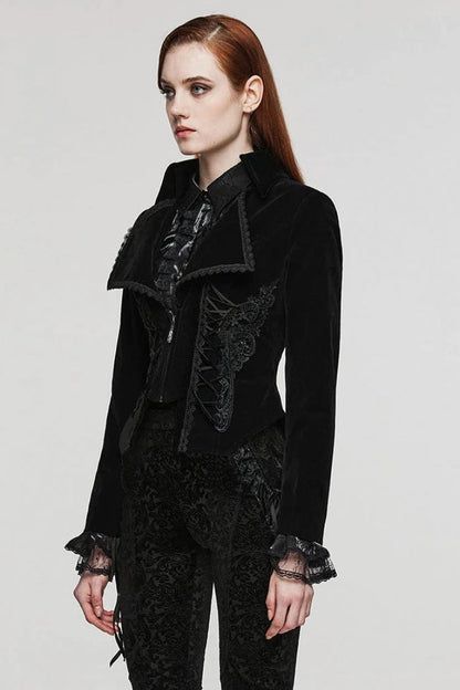 Slim Notch-Lapel Long-Sleeve Tuxedo Jacket for Women in Two Hues - GothicEdge