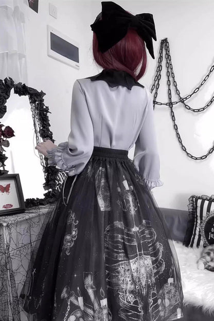 Classic Gothic Punk Lolita Skirt Set for Halloween