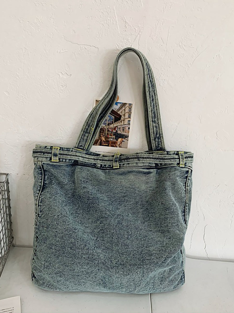 Damen Vintage Feste Tasche Denim Handtasche Schultertasche BN1033