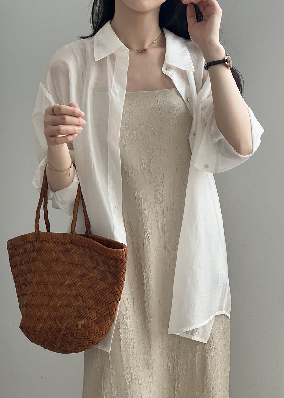 Shirts Peter Pan Silk New Button White Spring Collar