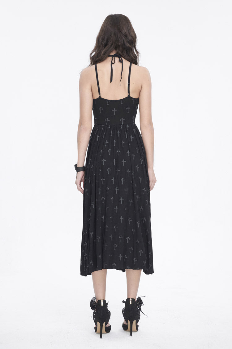 Strappy Split Dark Gothic Dress for Women - Punk Style