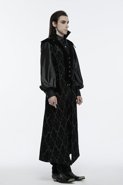 No-Sleeve Floral Lace-Up Men's Gothic Waistcoat