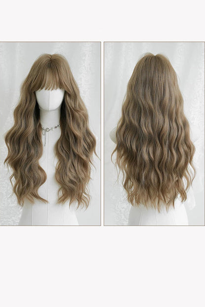 Brown Milk Tea Korean Fluffy Face-Framing Wavy Lolita Wig