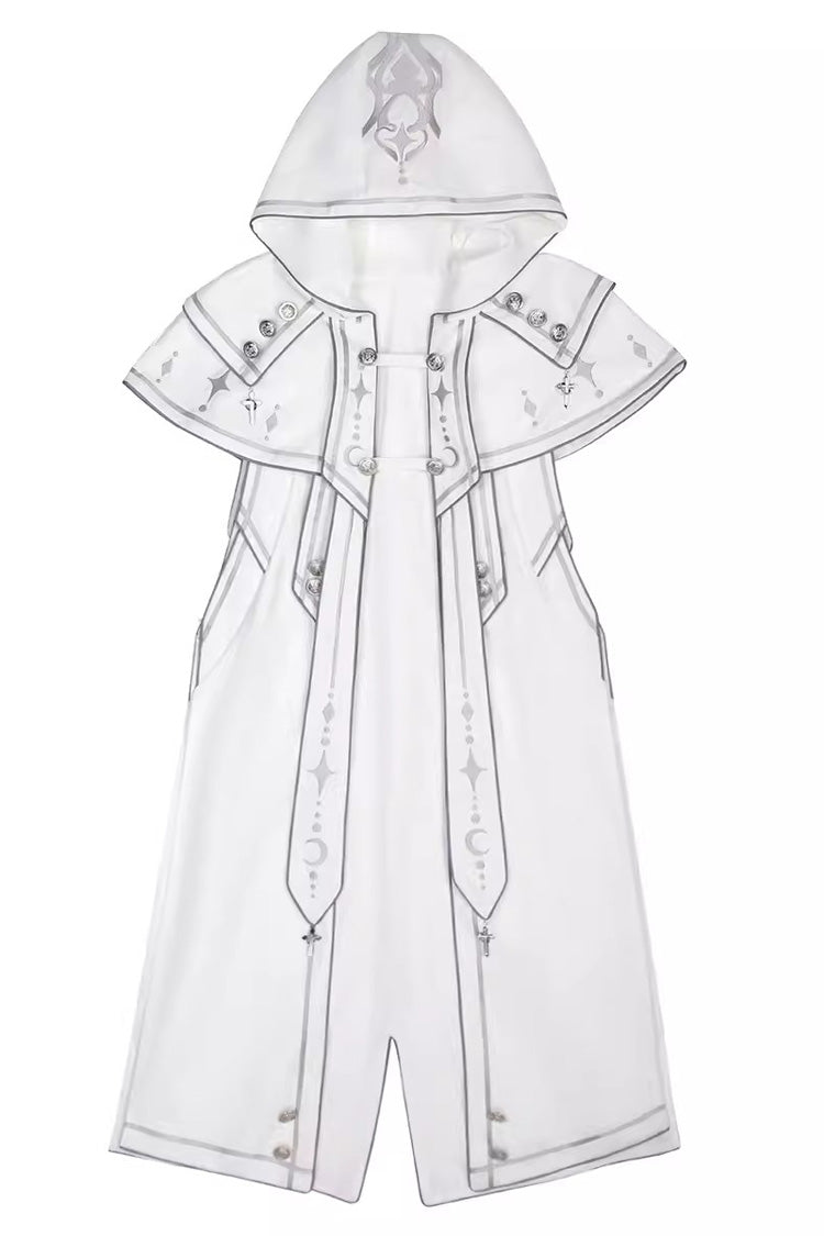 Ivory Futuristic Mechanical Print Ouji Lolita Cape