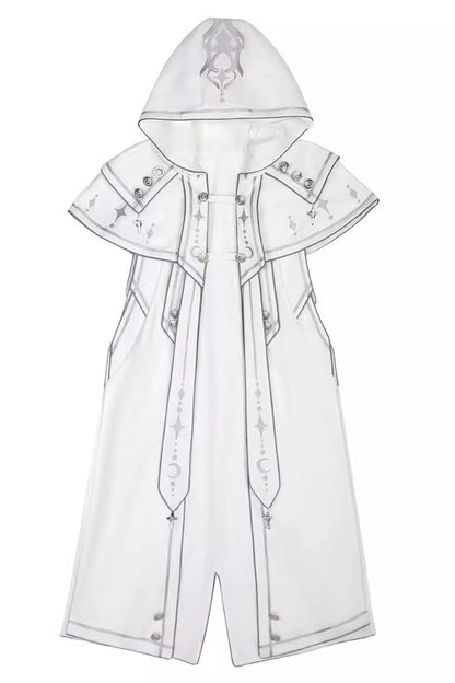 Ivory Futuristic Mechanical Print Ouji Lolita Cape