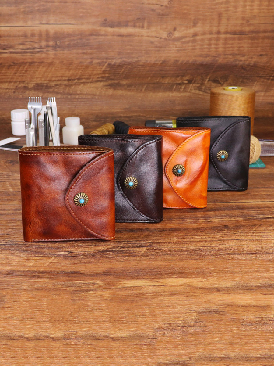 Wallet Leather Retro Square Multifunctional