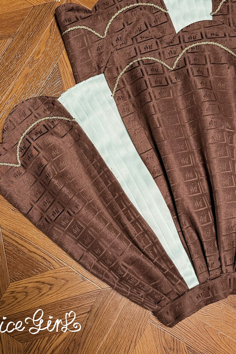 Teddy Chocolate Bar Embroidered Lace-Up Lolita JSK Dress and Skirt - Classic
