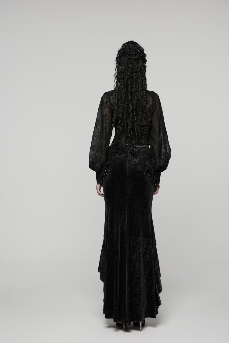 Cut-Out Lace Slim Fishtail Skirt for Women - Palace Cosplay