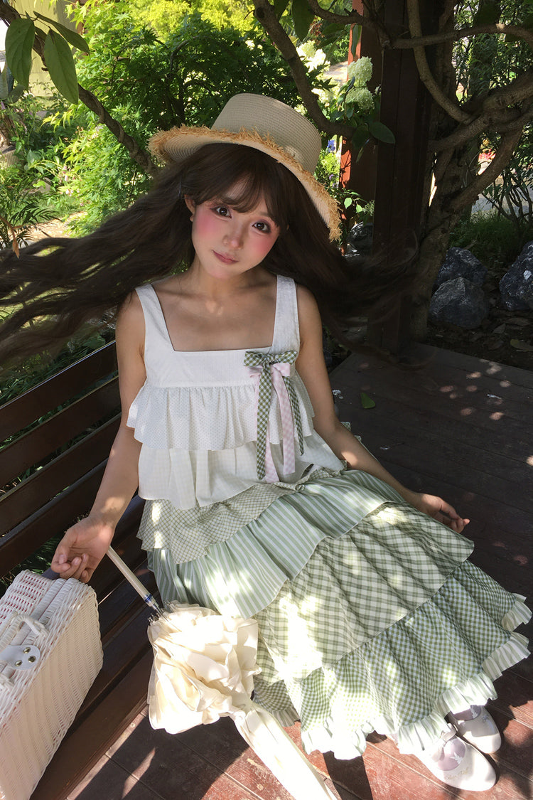 Emerald Forest Multi-Layered Ruffle Holiday Sweet JSK Dress
