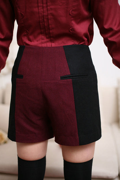 Crimson & Charcoal Ringo Story Princely Lolita Bottoms