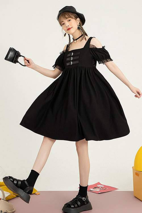 Reversible High-Waist Short-Sleeve Sweet Lolita Dress