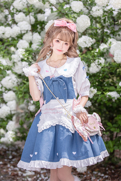 Azure Cowboys Are Busy Ruffle Bow Sweet Lolita Strap Gown