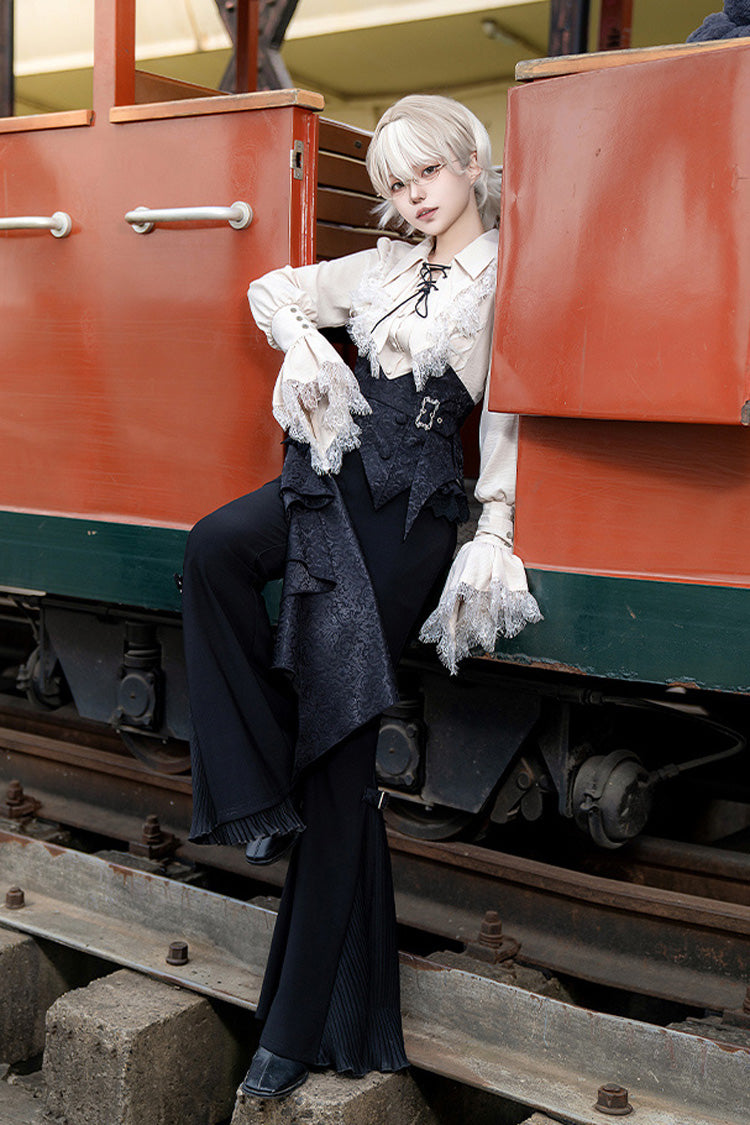 Ebony Long-Sleeve Pirate Style Gothic Trousers - Gold Hunter