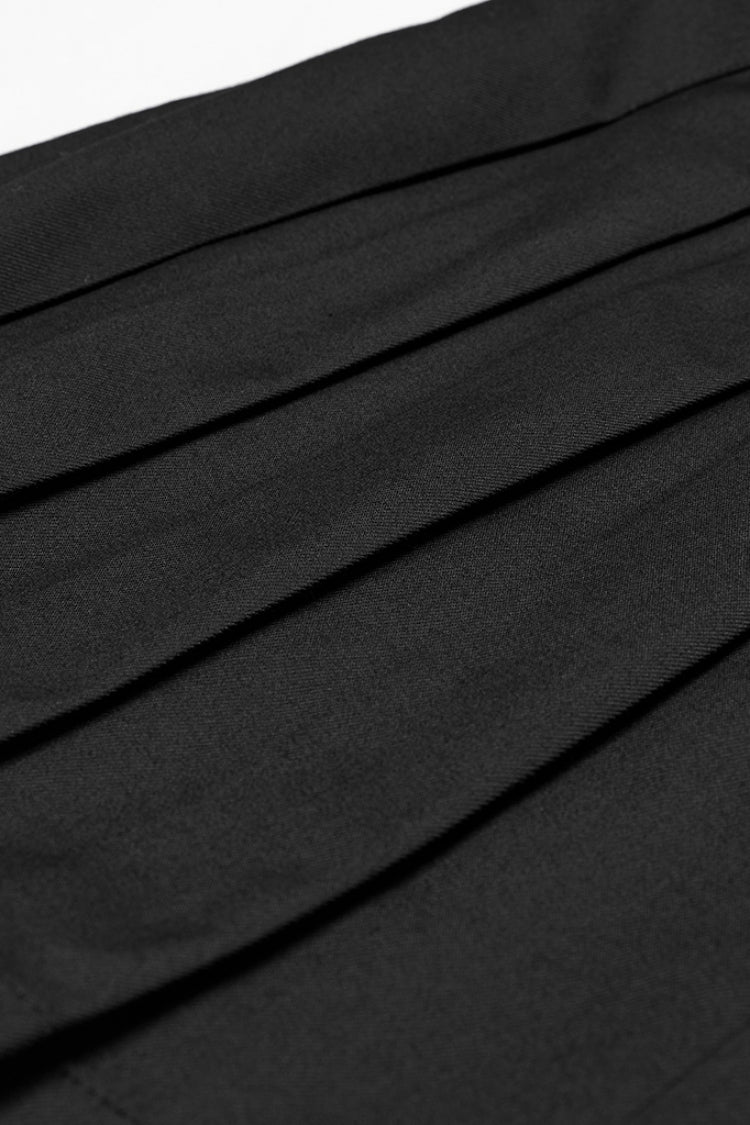 Punk Pleated Skirt with Skull Buckle Detail