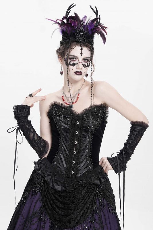 Victorian Beaded Lace Overbust Corset