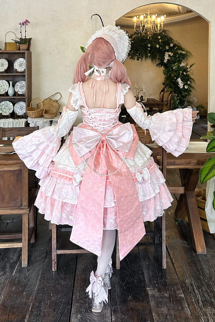 Blush Ruffled Hanayome Lace Princess JSK with Bow