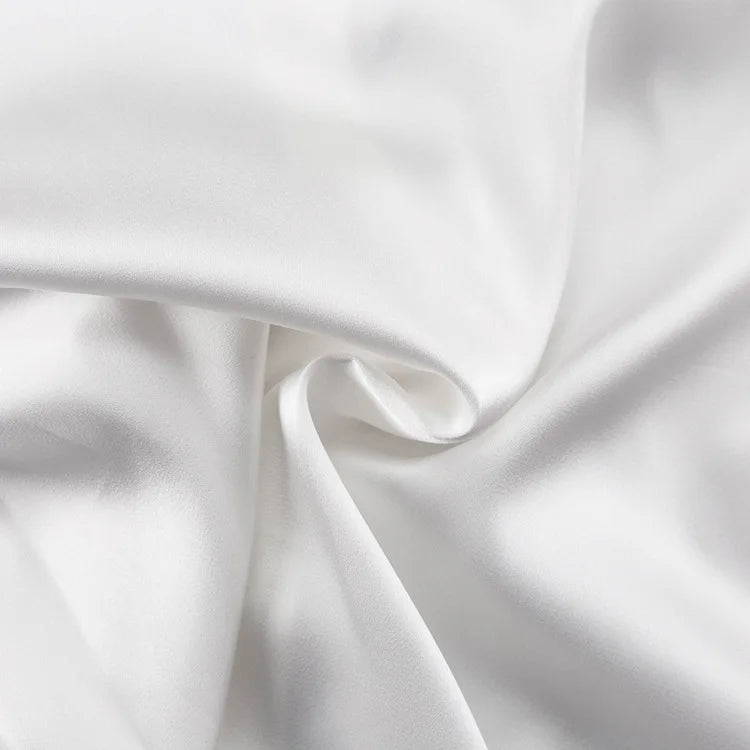 Satin Off Tie Top Sleeve Party Long Shoulder Lapel White with