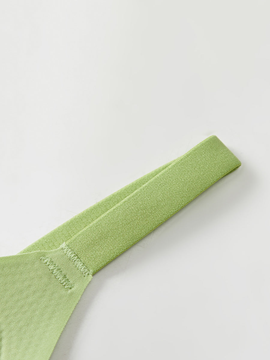 Cup Pure Artsy Fixed Color Satin Bra Women