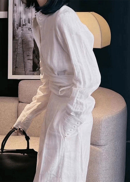 Two Lace Original Set Suit Linen Collar Up White Piece Stand