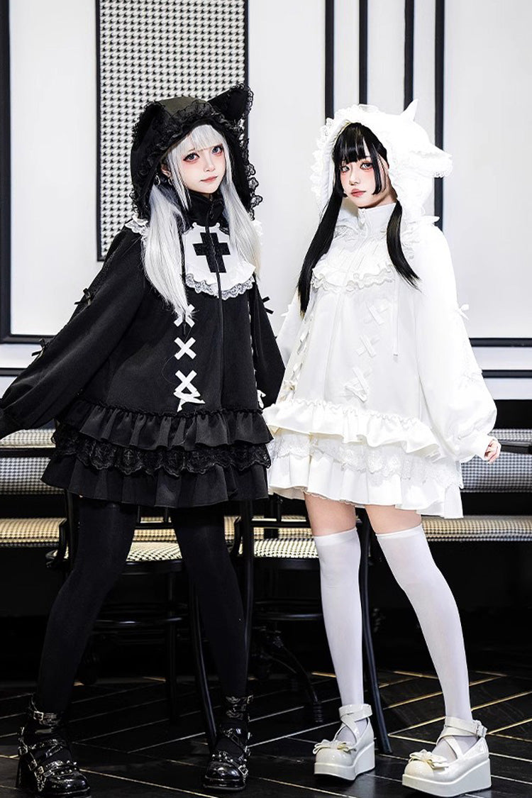 Zippered Sweet Lolita Sweatshirt - Ruffled Handsome Coat