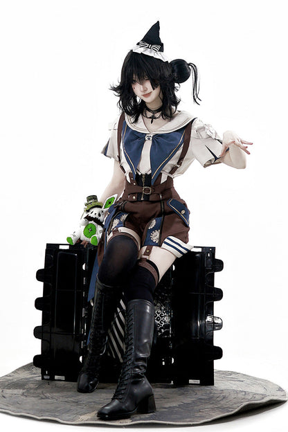 Wonder Equipment Inventor Ouji Punk Lolita Bib Shorts