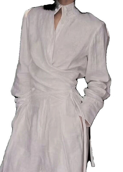 Two Lace Original Set Suit Linen Collar Up White Piece Stand