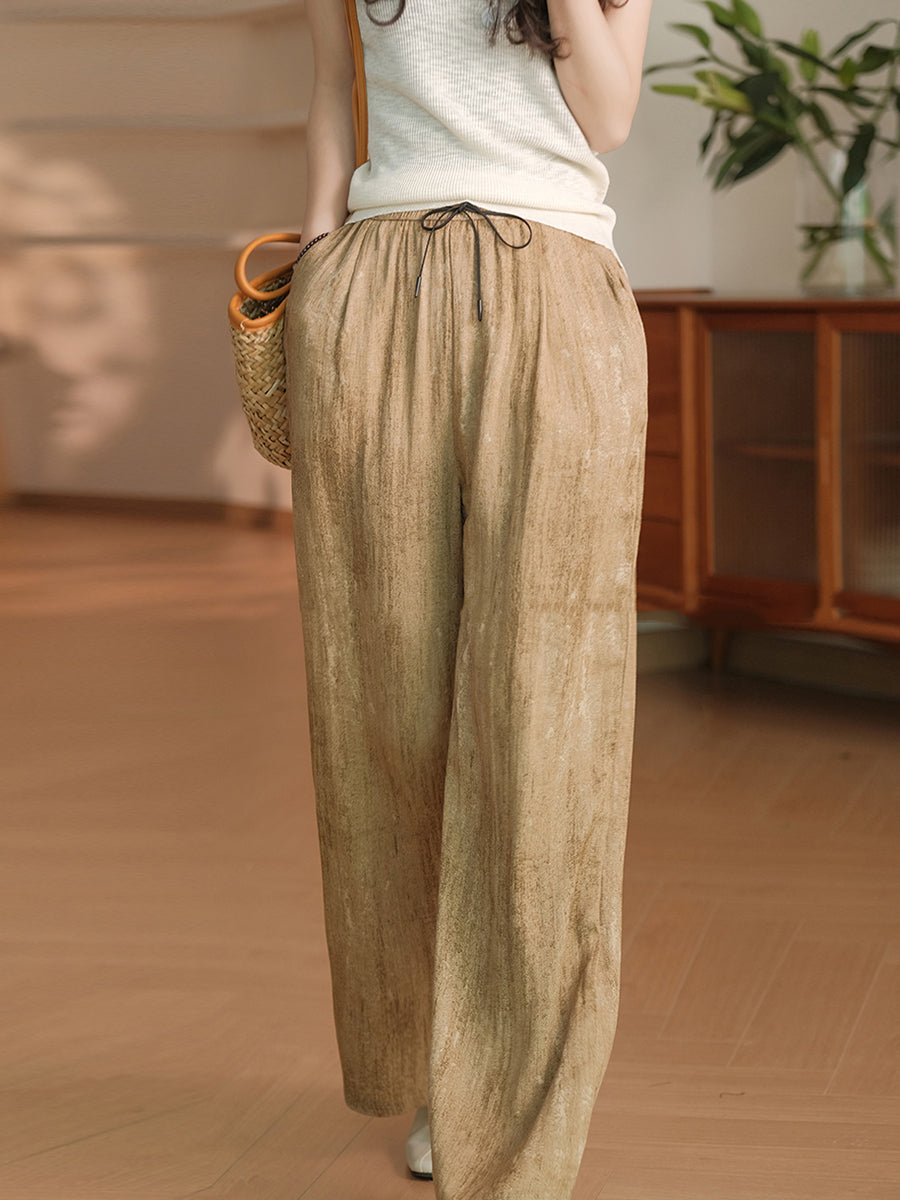 Women Summer Casual Solid Straight Linen Pants OP1055