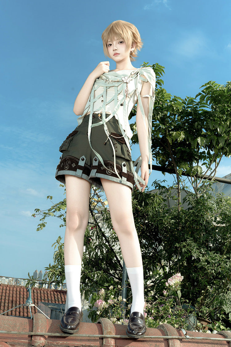 Emerald Square Collar Asymmetric Prince Ouji Lolita Ensemble