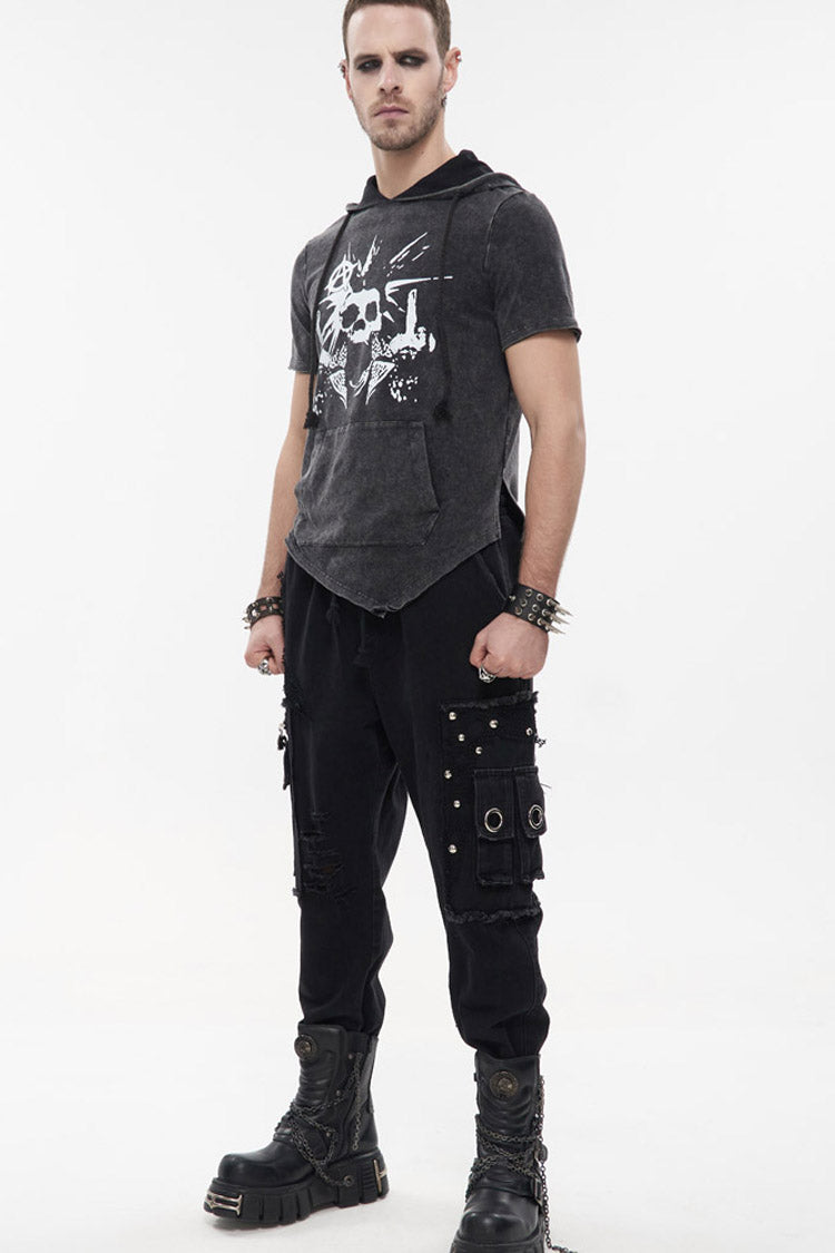 Obsidian Pentagram Chain Embellished Trousers