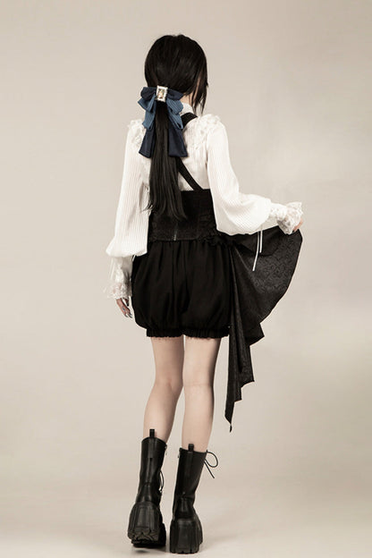 Ebony Long-Sleeve Pirate Style Gothic Shorts - Gold Hunter